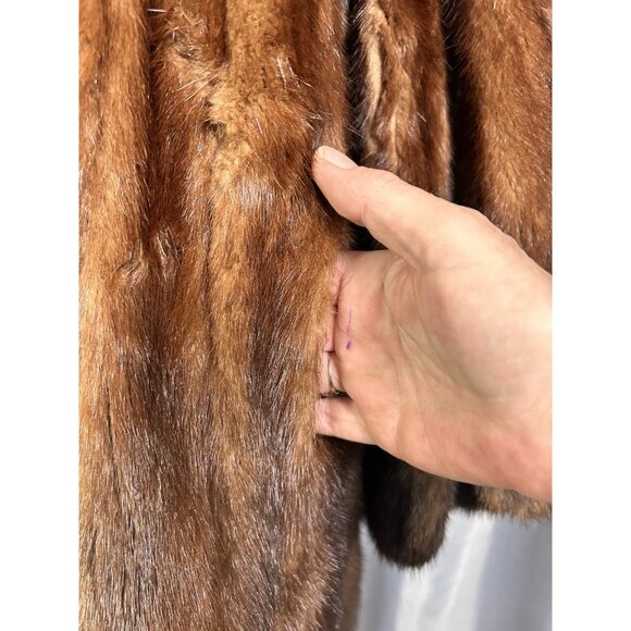 VINTAGE GLAM  PUFF SLEEVE MINK FUR FULL LENGTH POCKETS - Picture 8 of 12